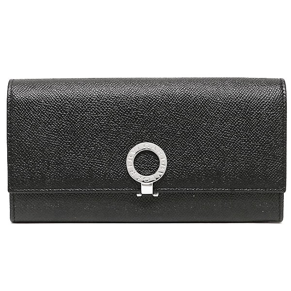 BVLGARI 30414 ブルガリ 長財布 型押レザー ブラック/ブルー