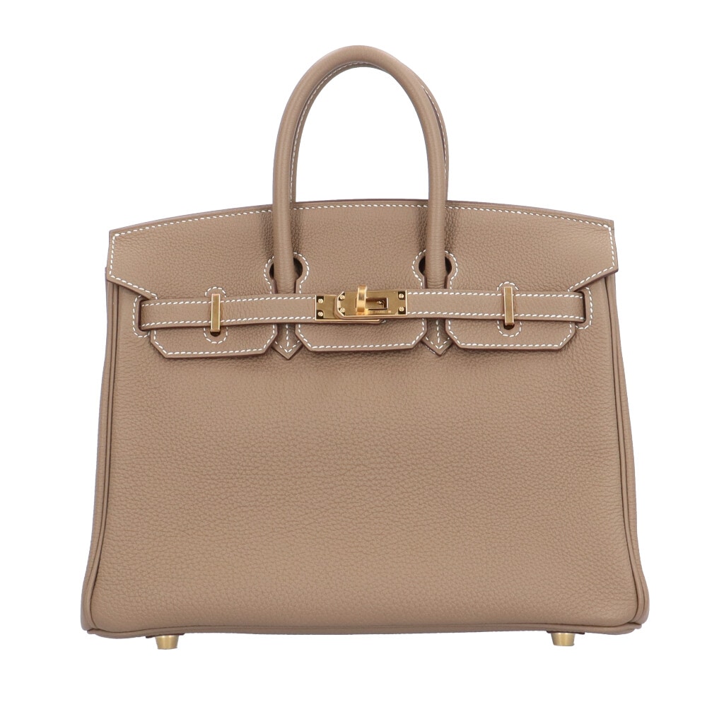 エルメス バーキン25 ハンドバッグ レザー ベージュ HERMES 中古 美品
