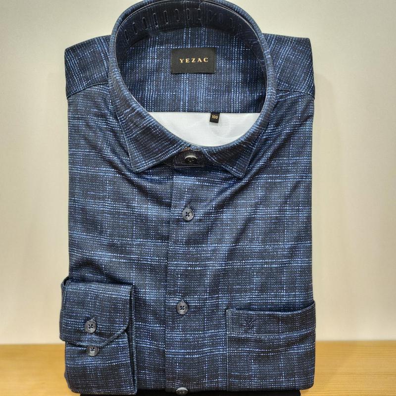 YJ1WBR746 ジャージ マルチプリント ソフトな肌触り しわになりにくい 裏起毛 一般フィット 長袖シャツ