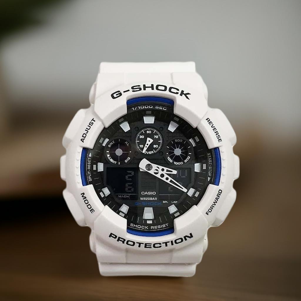 Gショック G-SHOCK カシオ メンズウオッチ gショック アナデジ GA-100B-7AJF 白 ホワイト プレゼント 腕時計 ギフト ラッピング無料 メッセージカード手書きします あす