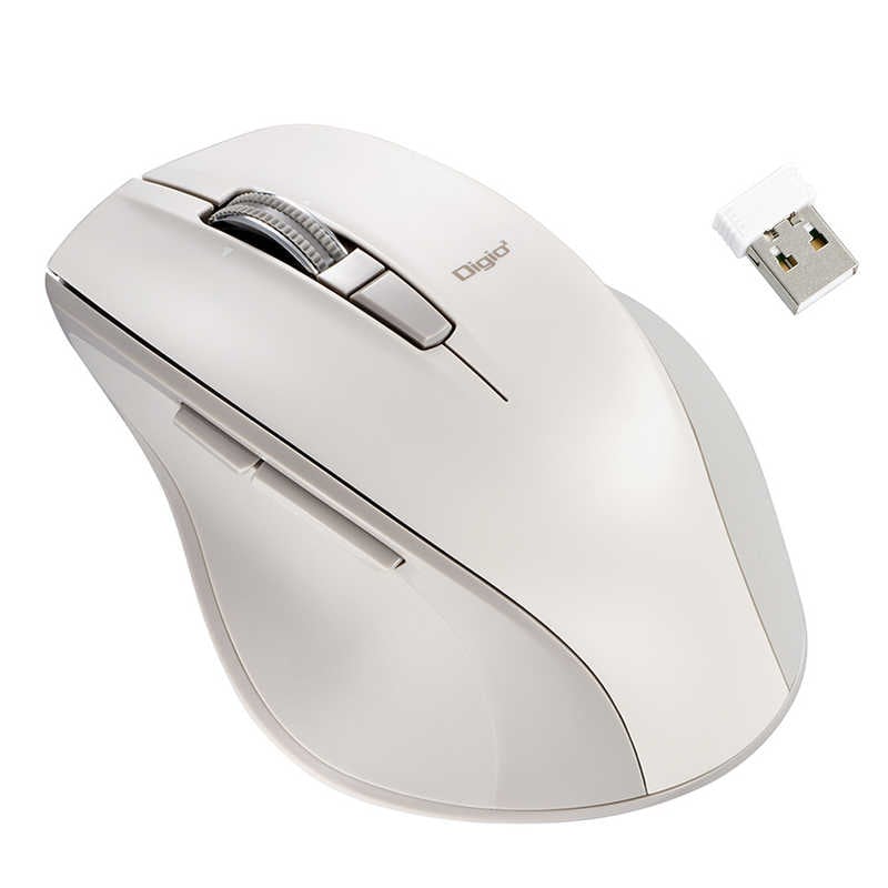 ナカバヤシ　マウス Digio2 神速シリーズ [BlueLED /無線(ワイヤレス) /5ボタン /USB] グレージュ　MUS-RKF164GY