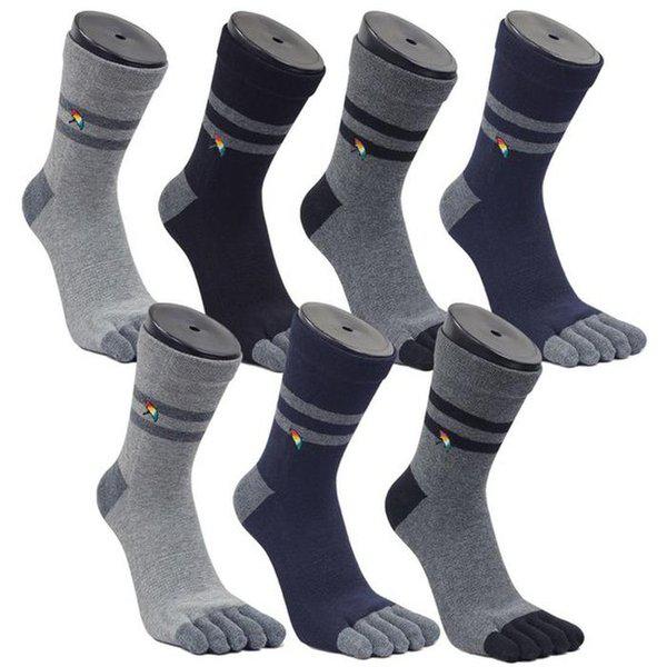 アーノルドパーマー 7足 ねじれ防止 メンズ ングル つま先ソックス ミドル丈 BA007