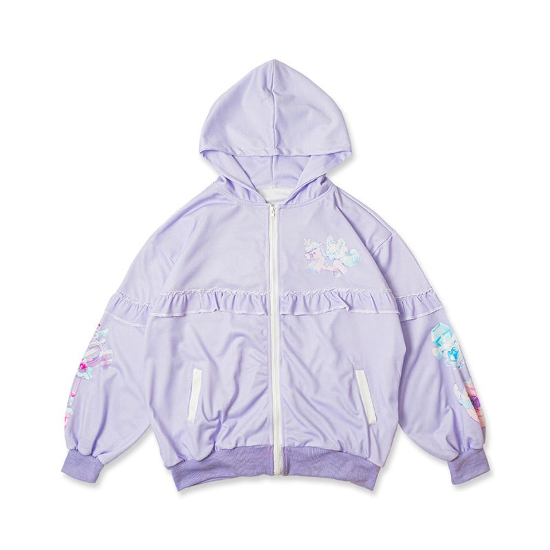 ACDC RAG SweetMagicalユニコーン ZIPパーカー PI 原宿系 病みかわいい ゆめかわいい 魔法少女 パステル パープル
