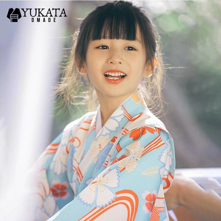 出荷が迅速である 独占販売 浴衣 キッズ 水色 桜花 花柄 子供 ワンピース 浴衣 子供服 ライトブルー 部屋着 浴衣セット 足袋 バースデイ 浴衣 キッズ 女の子 浴衣 花火大会 夏祭り 節句用 本