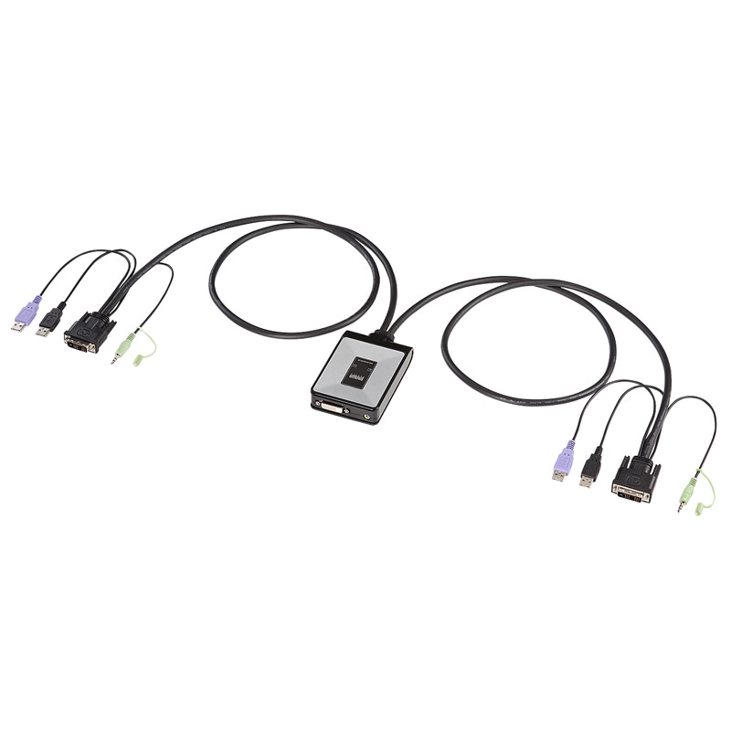 ディスプレイエミュレーション対応DVIパソコン自動切替器 2:1 SW-KVM2DUN