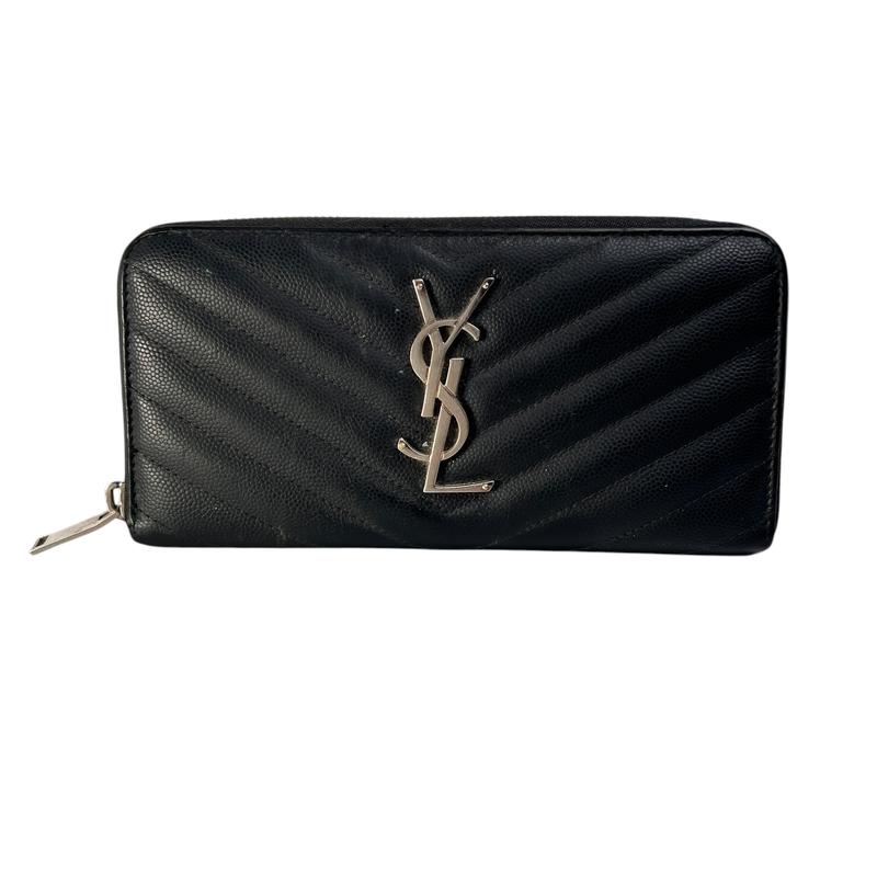 【最終処分SALE】SAINT LAURENT レザー 長財布 ブラック A-11733