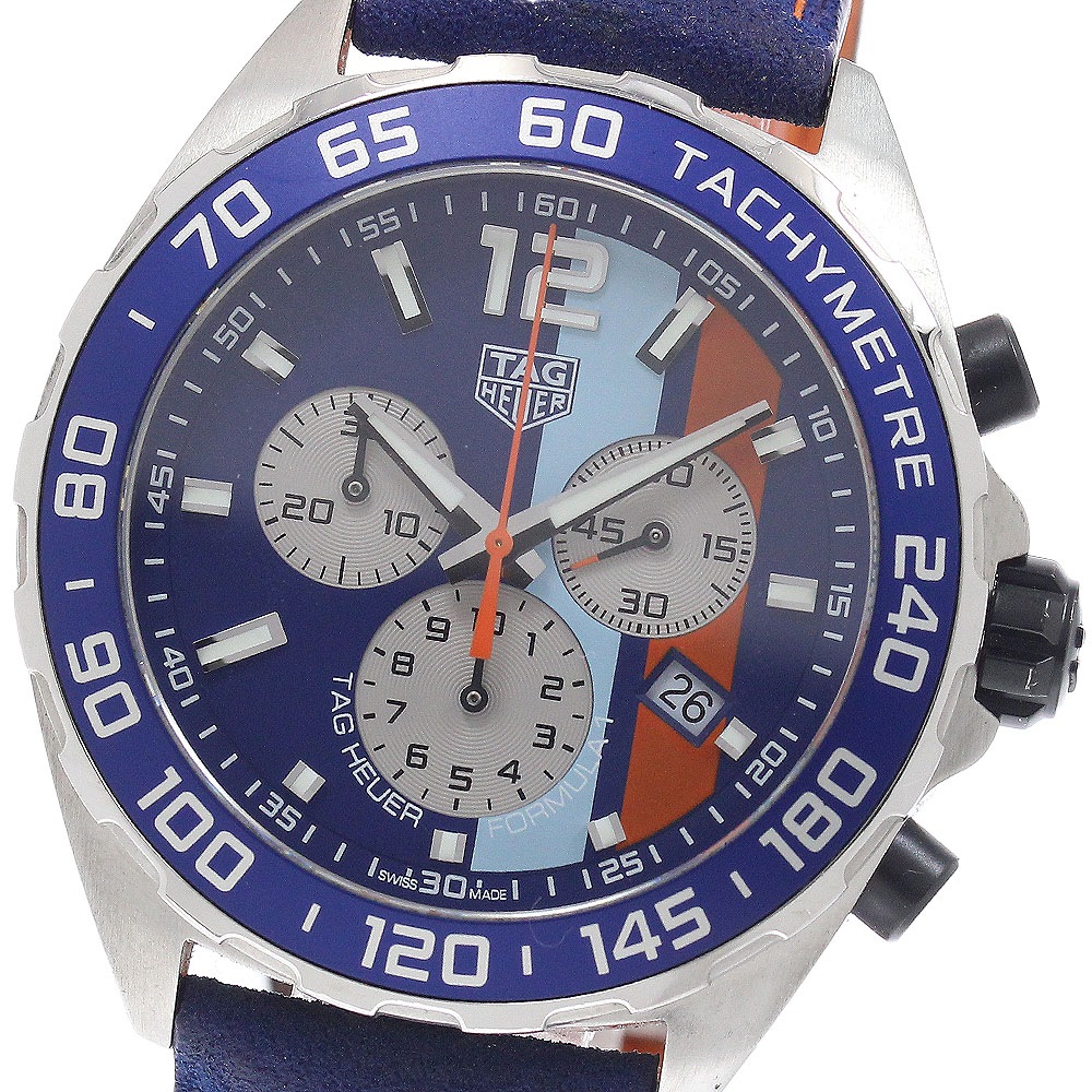 ベルト訳あり タグホイヤー TAG HEUER CAZ101N フォーミュラ1 クロノグラフ ガルフ スペシャルエディション クォーツ メンズ _951005【中古】