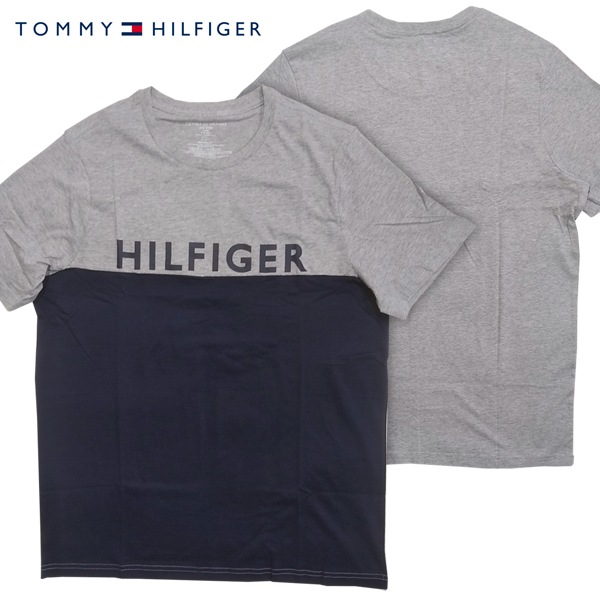 TOMMY HILFIGER トミー フィルフィガー メンズ 半袖 2トーン Tシャツ ネイビー