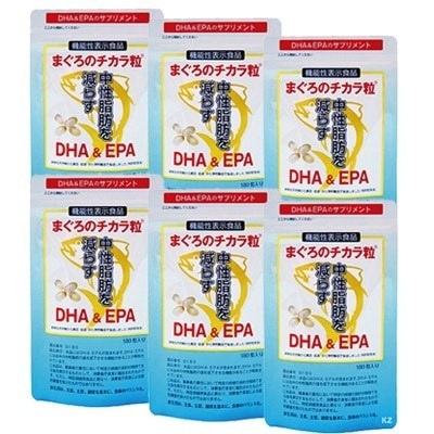 当日/翌日配送　まぐろのチカラ粒　180粒　６個セット　DHA　EPA　 天然　無添加　送料無料　【365日ヤマト倉庫出荷】