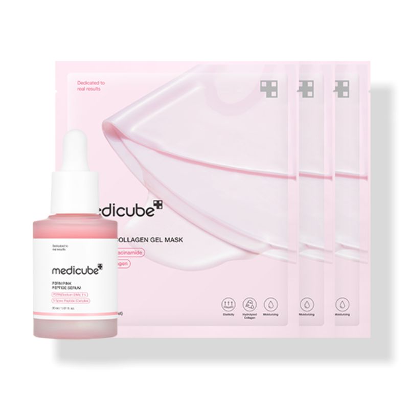 [hyukおすすめピンク セット] pdrnピンクペプチドアンプル30ml+PDRNピンクゲルマスク3枚