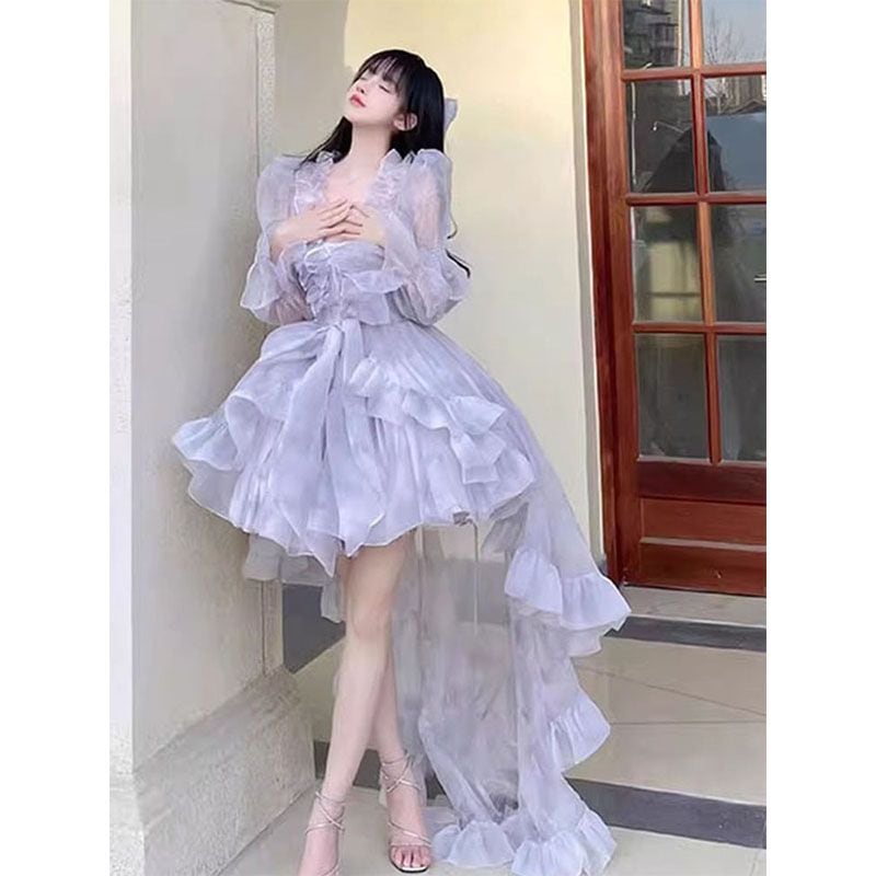 ドレススーツレディース春夏スイートプリンセスパフドレス