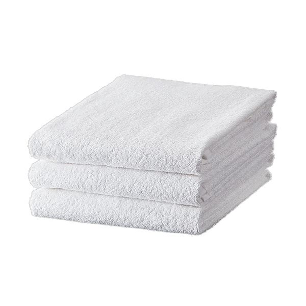 （まとめ） TANOSEE バスタオル ホワイト1パック（3枚） (×5セット)