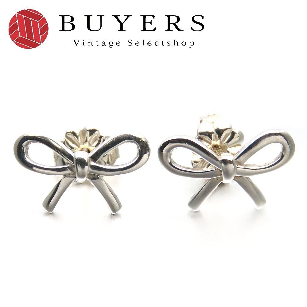 中古 ピアス リボン シルバー925 約1.5g シルバー アクセサリー かわいい レディース 女性