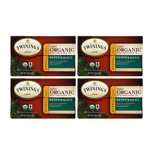 Twinings 4-SET 100% Organic Herbal Pe 2021年レディースファッション福袋 Tea 80％以上節約