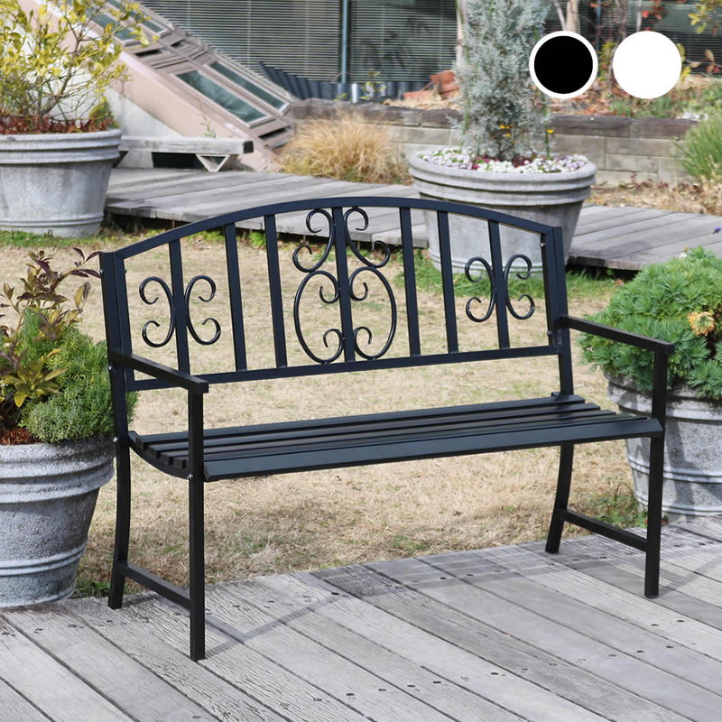 ガーデンベンチ 2人掛け 幅122cm アイアンベンチ レヴェリ 庭 ベランダ テラス 玄関 カフェ ショップ ディスプレイ