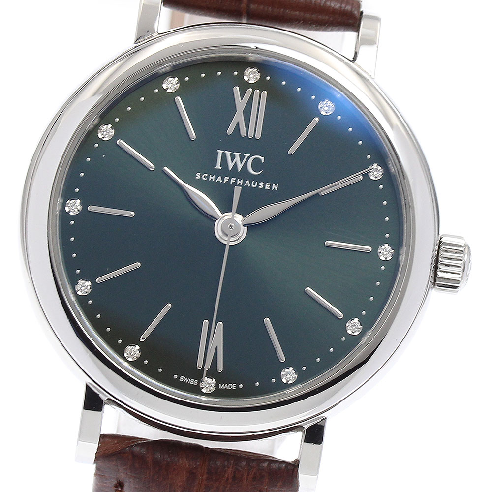 IWC IWC SCHAFFHAUSEN IW357405 ポートフィノ オートマティック 34 12Pダイヤ 自動巻き レディース 良品 保証書付き_877628【中古】