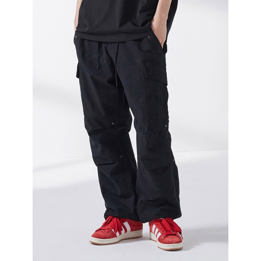 COVERNAT 24SS ワイドパラシュートカーゴパンツブラック