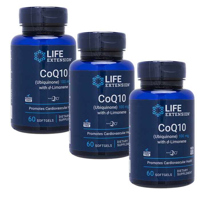 ライフエクステンション CoQ10(ユビキノール)100mgウィズd-リモネン 60錠 3本 Life Extension (旧商品名：スーパーアブソーバブルCoQ10-100mg60錠) 海外発送 7,906円