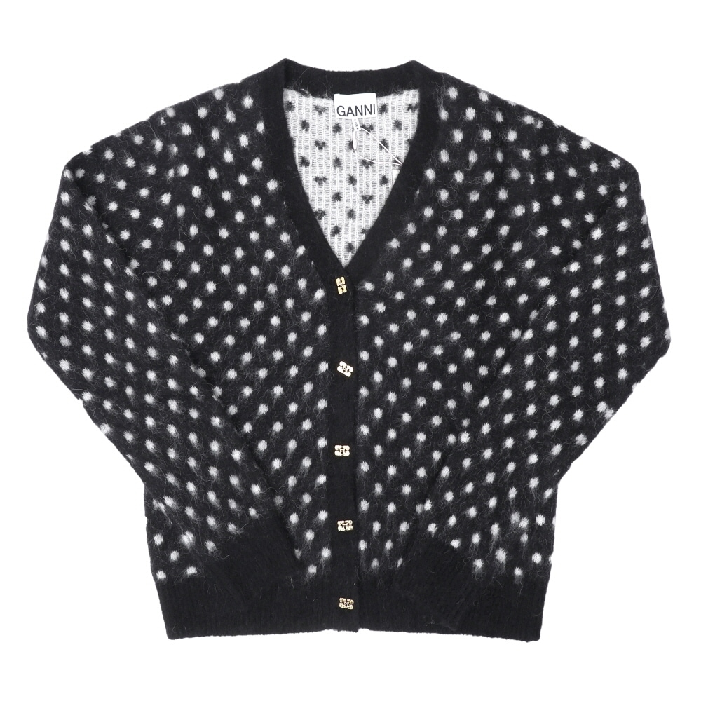 ガニー レディース カーディガン ヘビーブラシ アルパカ ポルカドット A1070094 099