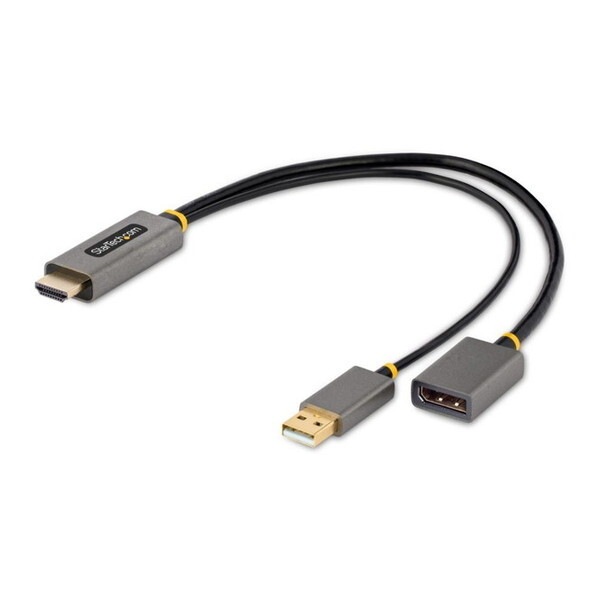 StarTech 128-HDMI-DISPLAYPORT [ディスプレイ変換ケーブル (HDMI 2.0-DisplayPort 1.2/30cm/4K60Hz/アクティブ変換/USBバスパワー)]