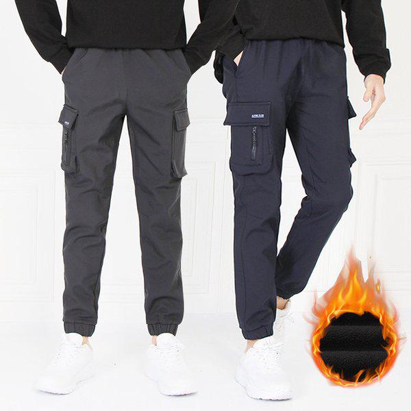 メンズ起毛ストレートパンツ トレーニングパンツ スウェットパンツ T2起毛カーゴ絞りパンツ