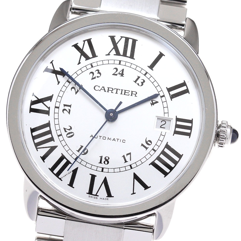 カルティエ CARTIER W6701011 ロンドソロ ドゥ カルティエXL デイト 自動巻き メンズ 保証書付き_837178【中古】