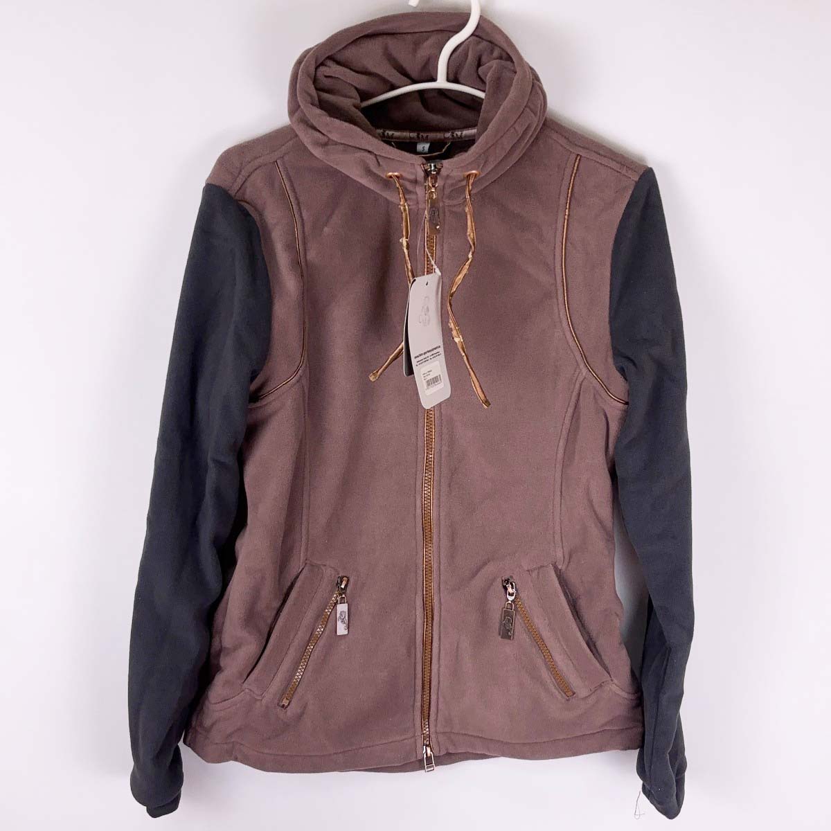 【中古・未使用品】カバリノマリーノ Cavallino Marino HKM CM ジップアップ フリース ジャケット S モカ レディース 乗馬 馬術