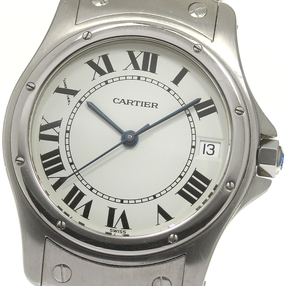 カルティエ CARTIER W20026K1 サントスクーガー LM デイト 自動巻き メンズ 良品 _842366【中古】