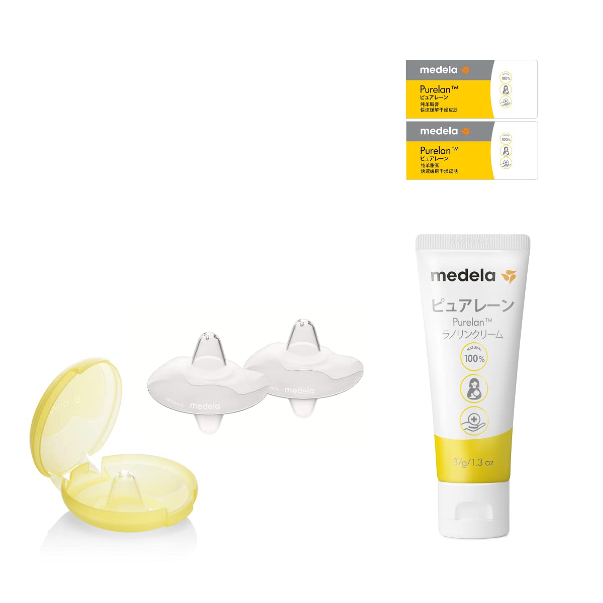 Medela(メデラ)【おっぱいケアセットA】乳頭ケアクリーム ピュアレーン 37g + コンタクトニップルシールド Mサイズ 20mm【ピュアレーンサンプル付】【Amazon.co.jp限定】