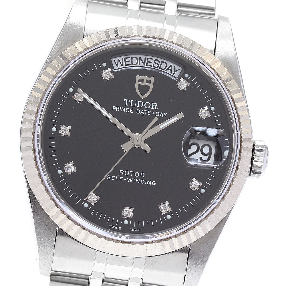 チュードル TUDOR 76214 プリンス デイトデイ WGベゼル 10Pダイヤ 自動巻き メンズ _893674【中古】