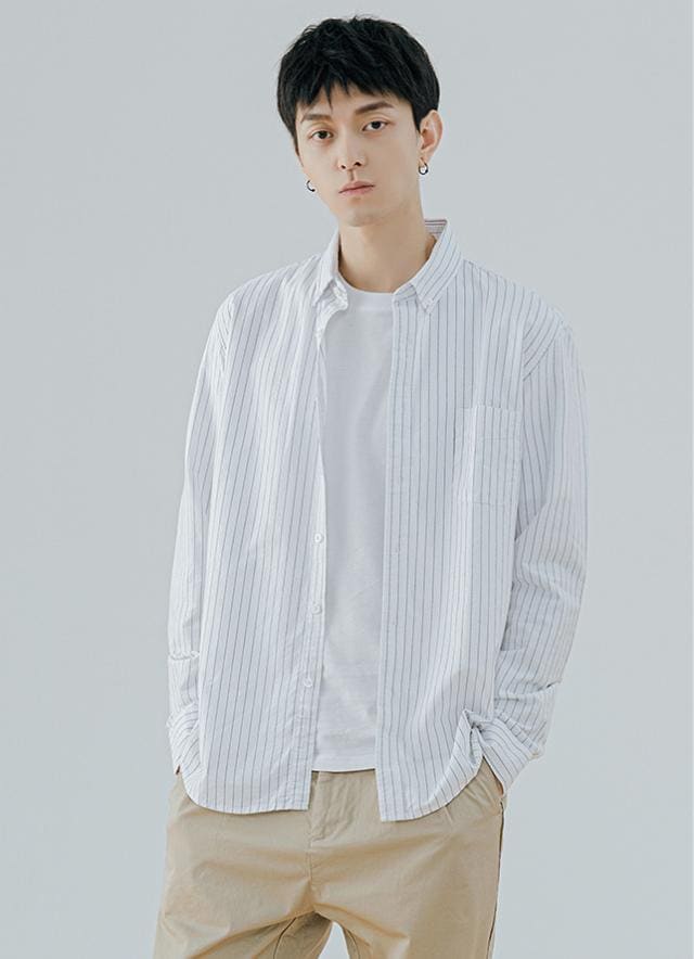 【全店任意2枚購入で100円OFF】春秋 新作 長袖 ワイシャツ 無地 韓国スタイル シャツ 上着 学生