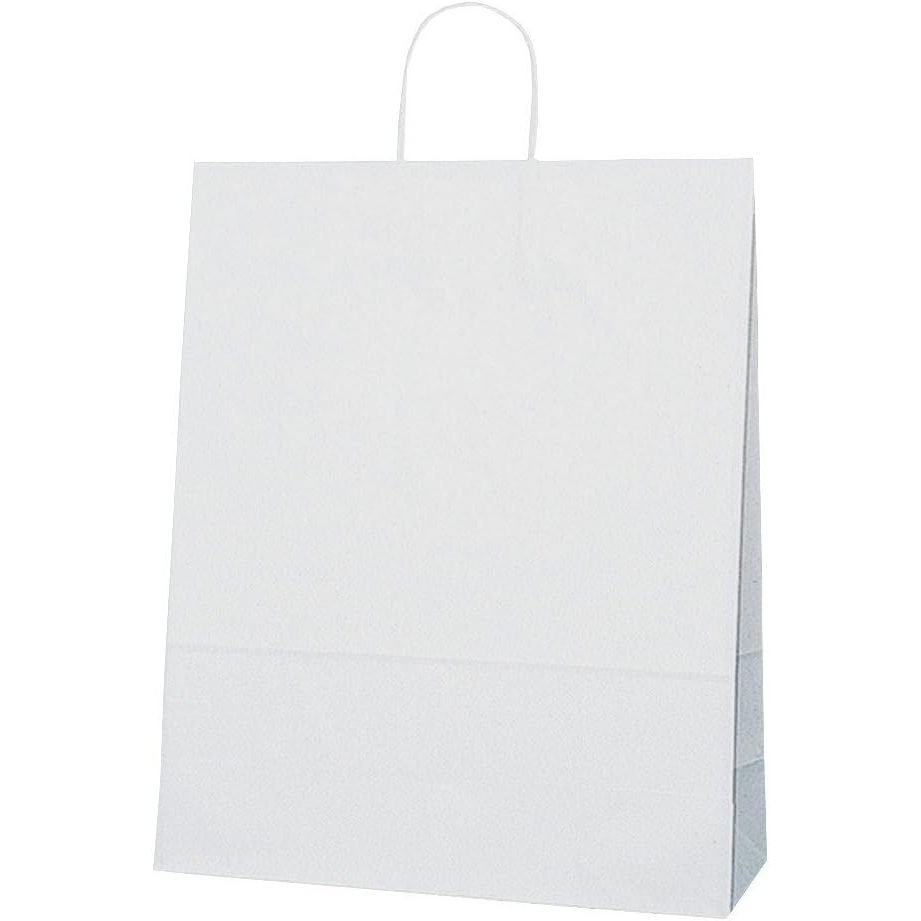 （まとめ買い）シモジマ HEIKO 手提げ紙袋 25チャームバッグ 25CB カスタムB 晒白無地 50枚 幅380xマチ150x高500mm 003280411 [x3セット]