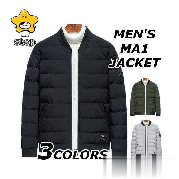 Mメンズ無地柄黒厚手ダウンジャケットジャケットMA-ゾンアウター大きい7amj28040代50代