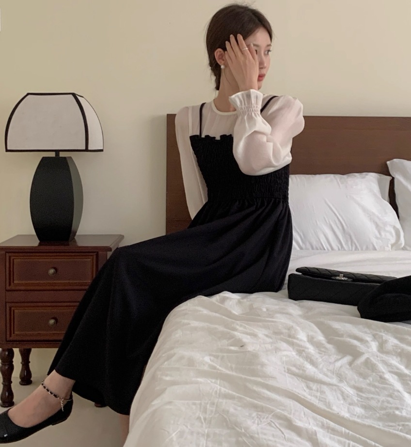 ワンピース デート モテアイテム ロングワンピース ノースリーブ フリル コットン 大人可愛い きれいめ 上品 おしゃれ かっこいい 大人可愛い ラブリー キュート ガーリー クール モード系