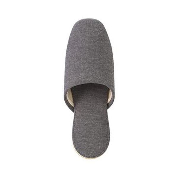 （まとめ）オーミケンシ シャンブレー生地スリッパ グレー 1足(×20セット)