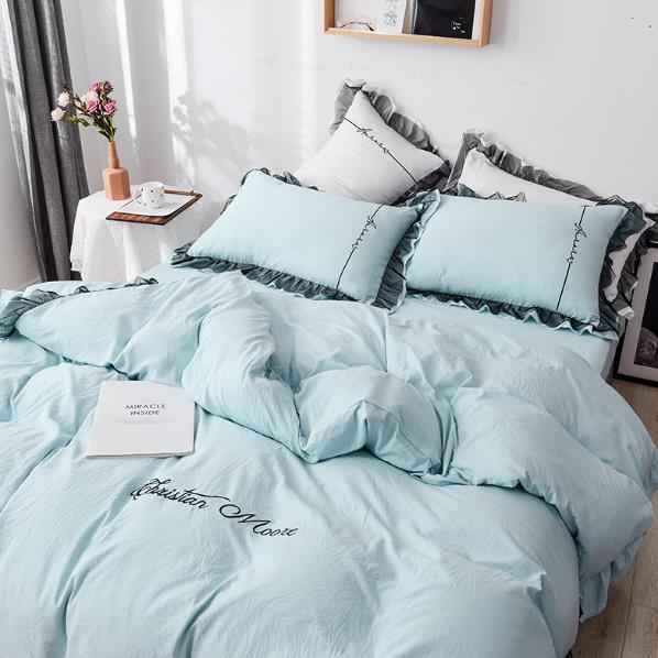 新作布団カバー 4点セット かわいい 掛け布団カバー フリル付き 布団カバー 掛けカバー 春夏秋冬 布団セット 寝具カバーセット 枕カバー セミシングル