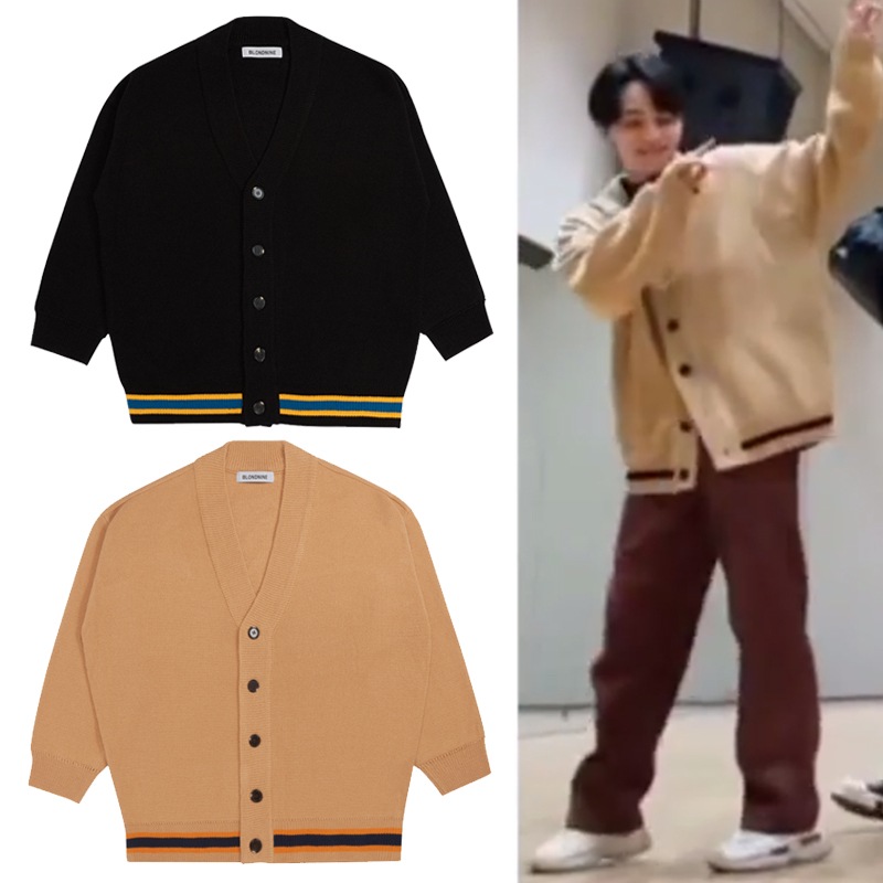 SEVENTEENジョンハン着用スリーラインズニットカーディガン(2色)