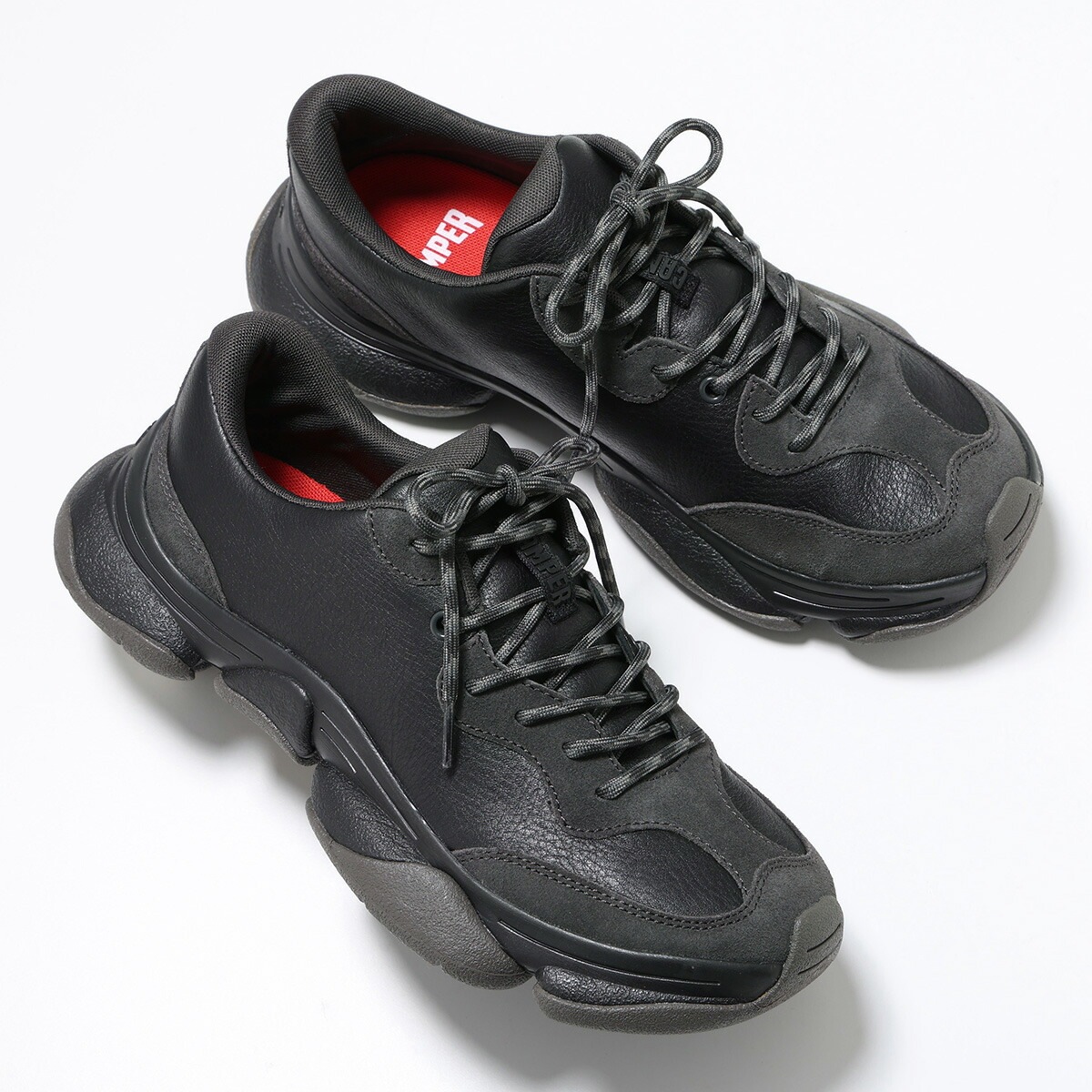 CAMPER カンペール スニーカー Karst 2 カーストツー K101068 メンズ ローカット レザー vibram ビブラムソール ボリューム シューズ 靴 001/Black