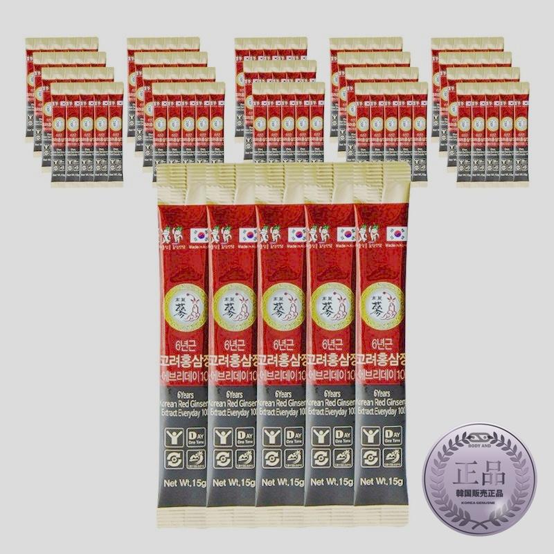 風年補感6年根高麗紅参精エブリデイ100紅参スティックバルク包装/ 15g/ 200包
