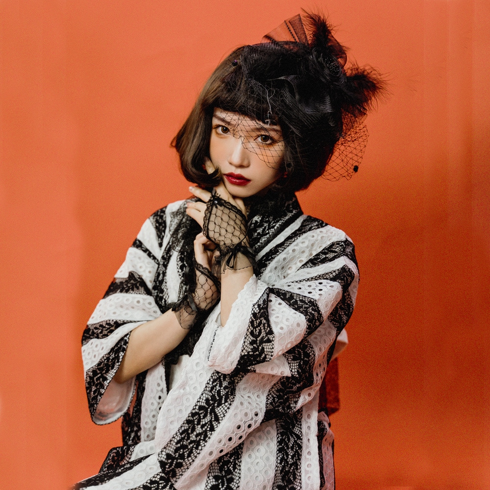 和服女性改良ゴシック風レース小紋和服大正ロマン風和服