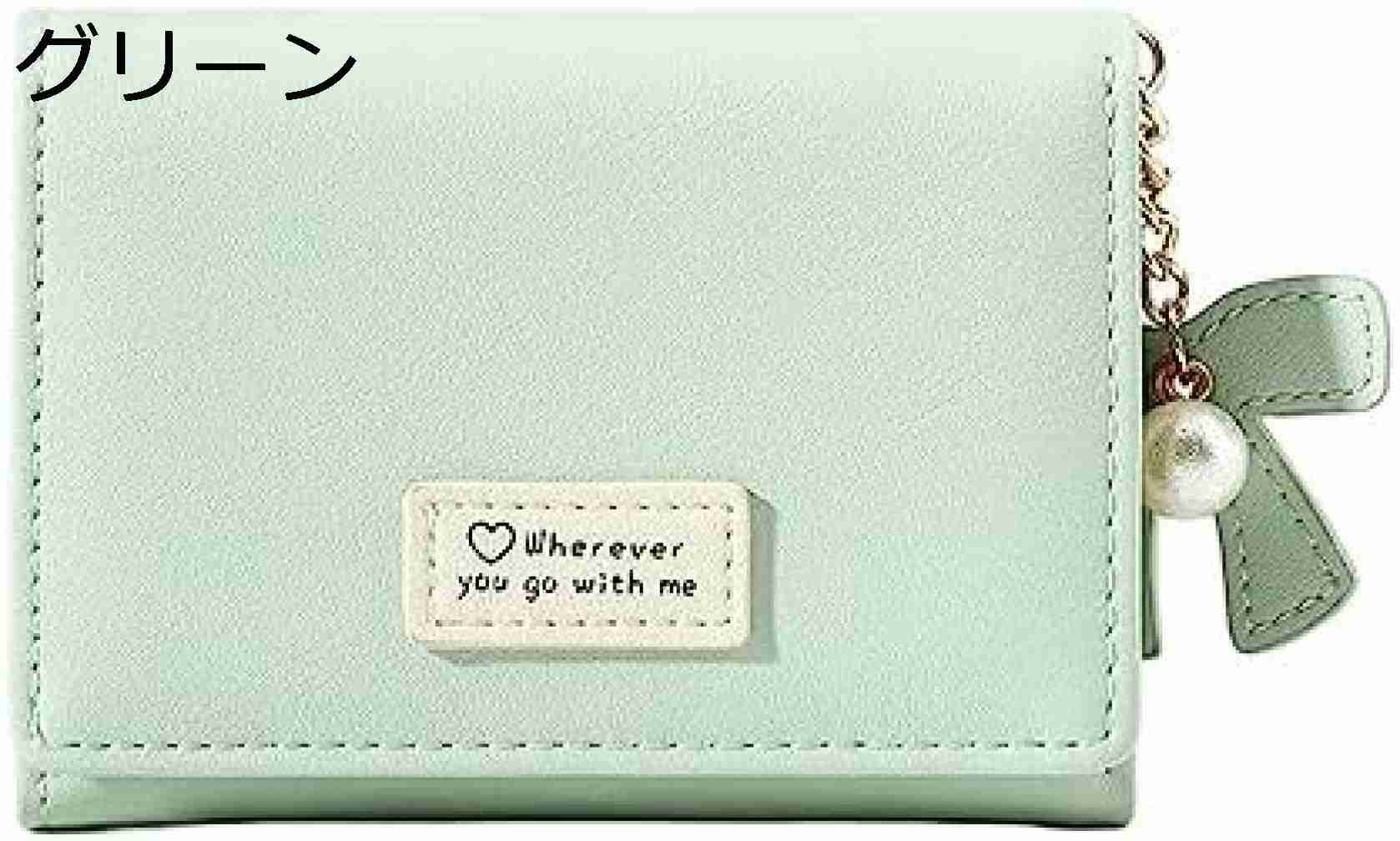 【20%OFFクーポン】財布 レディース 小さい財布 三つ折り 英字柄 リボン ボタン 大容量 カード入れ 小銭入れなし 多機能 取り出しやすい コンパクト ウォレット コインケース 可愛い シンプル