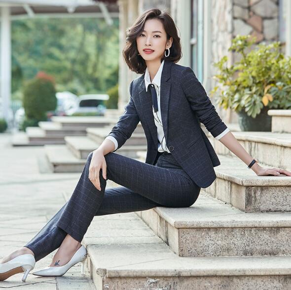 洗えるスーツ「レディース」3点セットスーツ ビジネス 長袖ジャケット+パンツ/スカート+シャツ フォーマル 通勤 OL オフィス 制服 春秋着 着痩せ 20代30代40代 ママ 面接 パンツスーツ 縞