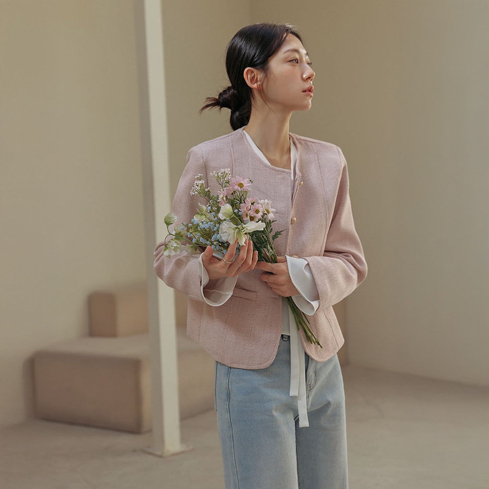 クレビンゴールドボタンツイードジャケット