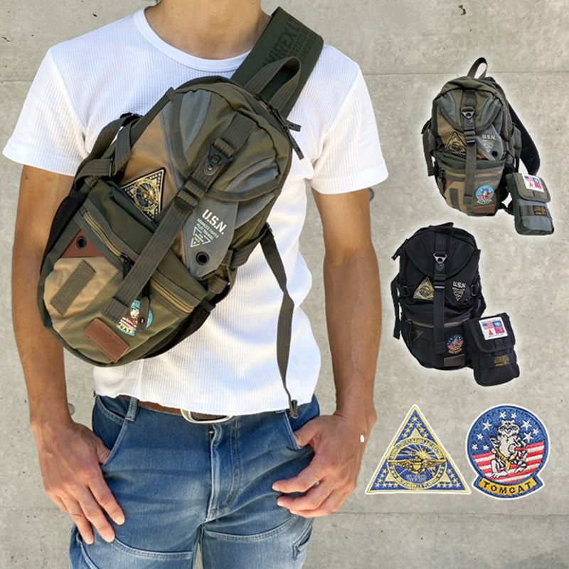 ワンショルダーバッグ ボディバッグ 限定モデル TOPGUN3 メンズ ショルダー ポーチ付き 肩掛け 斜め掛け