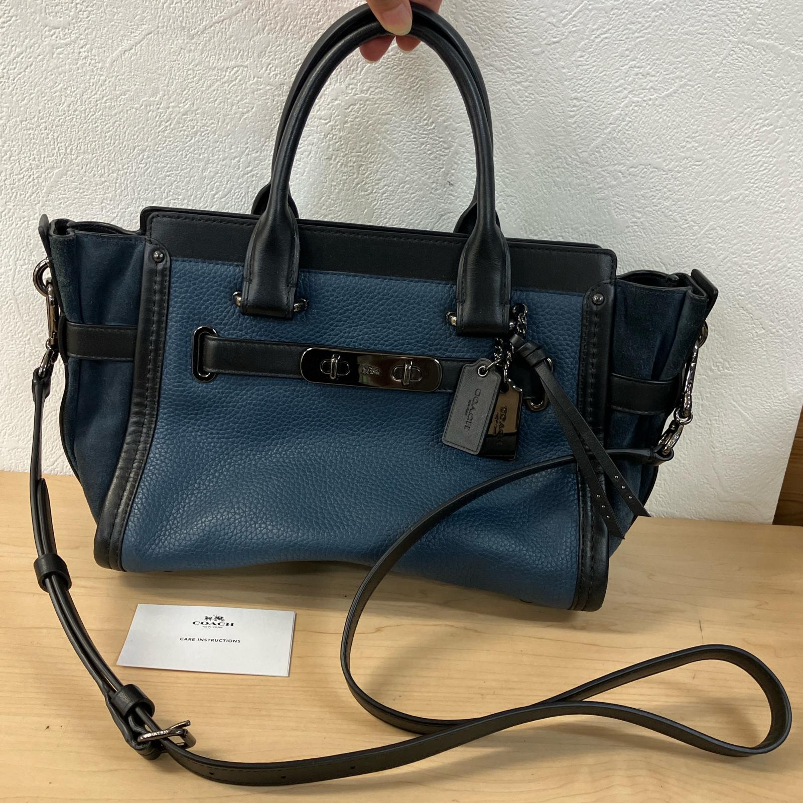 スワッガー ショルダー付 59505 ハンドバッグ ブルー【中古】 レディース 14,200円