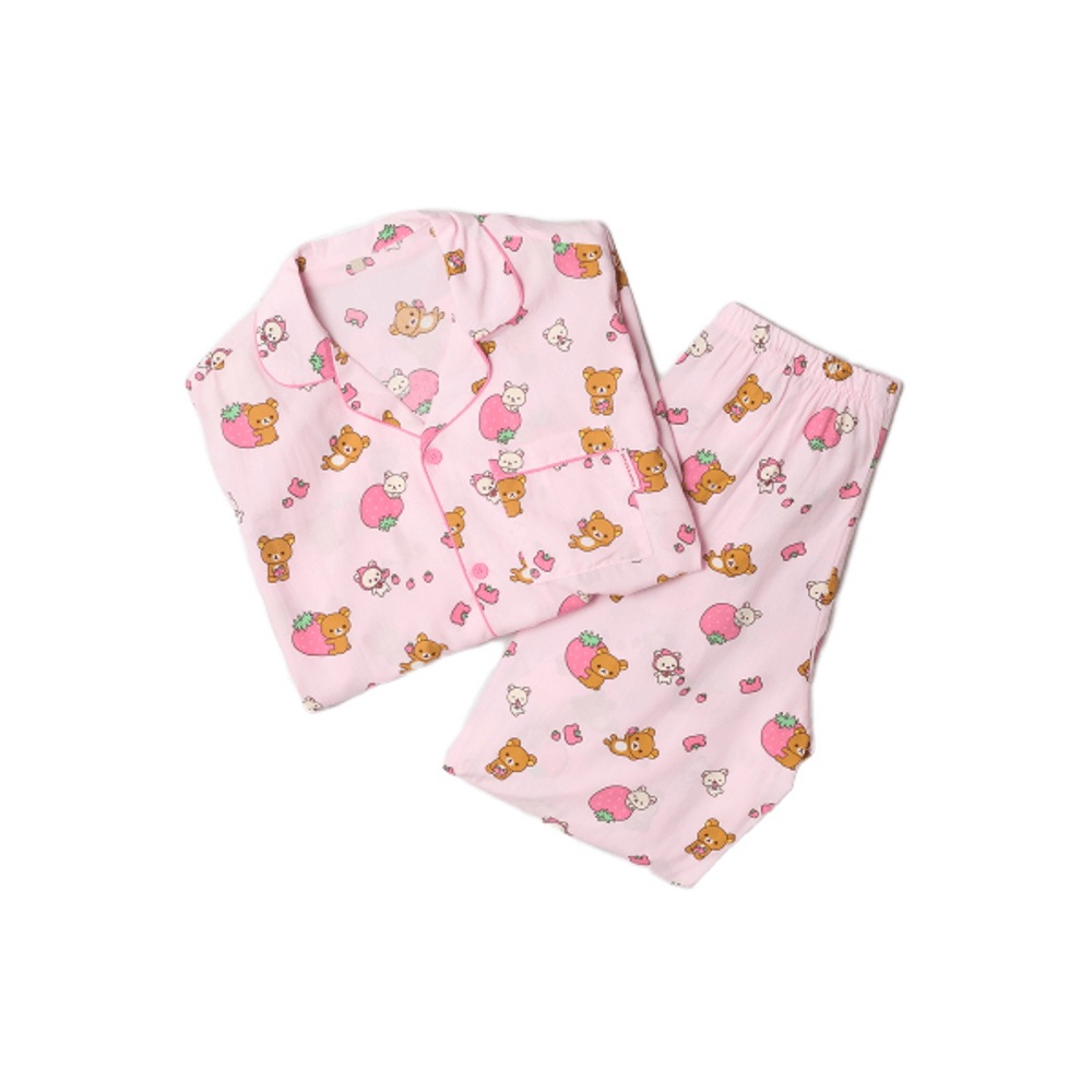 [リラックマ] クマたちの自由時間 長袖パジャマ(PINK)_SPPF49U06