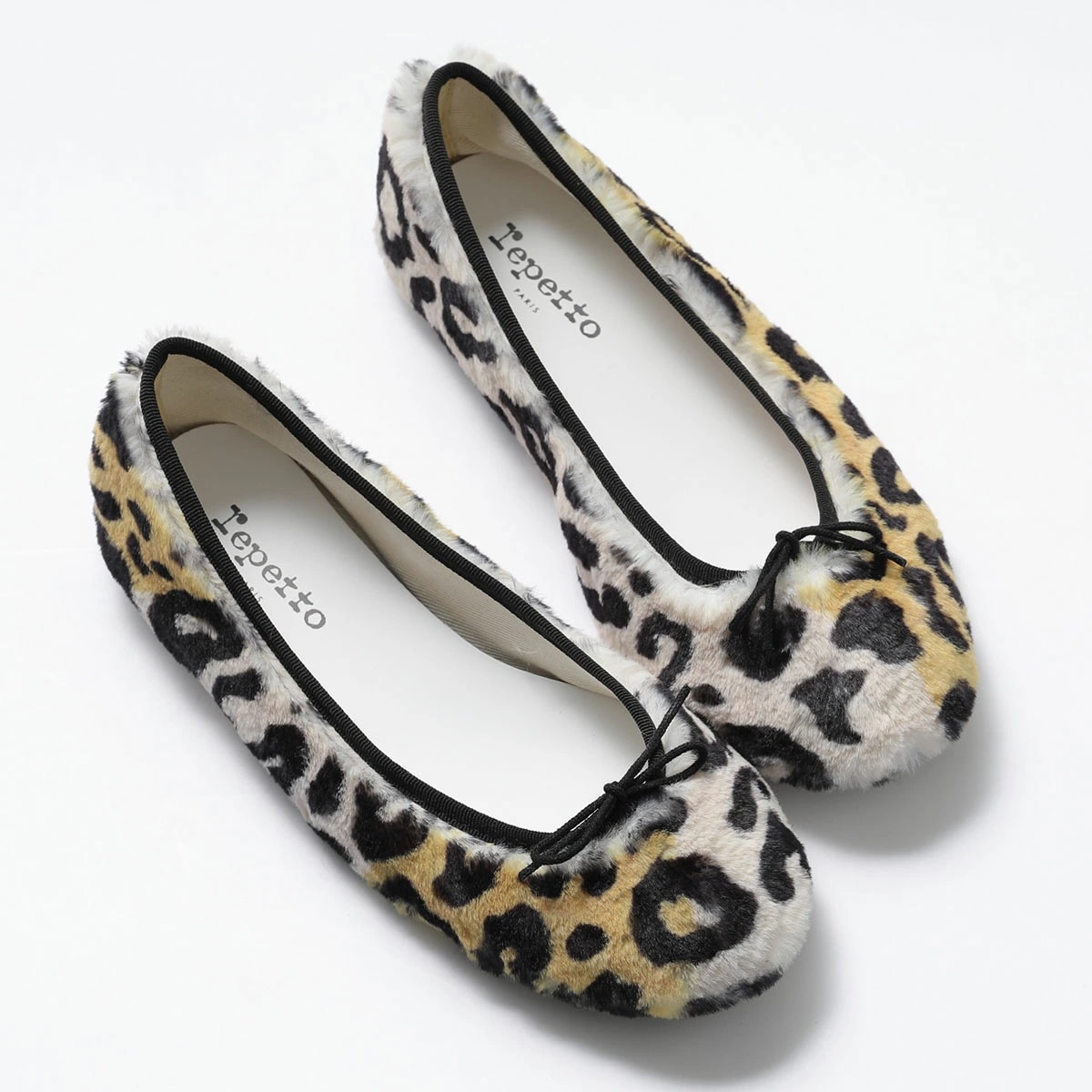 repetto レペット バレエシューズ Lili Ballerinas V1790 CRAZY レディース ファー フラットパンプス レオパード ラウンドトゥ 靴 1230/Fauve【NEW SI