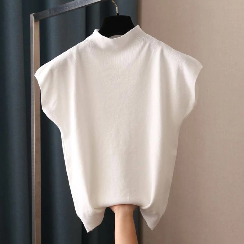 レディース リブニット ハイネック トップス フレンチスリーブ 春 夏 秋 セーター 美ライン 上品 きれいめ 大人 女子 かっこいい しなやか 清楚 シンプル クール カジュアル フェミニン 大人可 5,780円