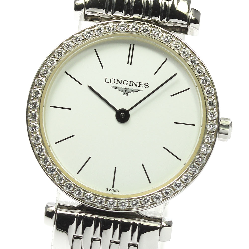ロンジン LONGINES L4.241.0 グランドクラシック ダイヤベゼル クォーツ レディース 良品 保証書付き_807441【中古】