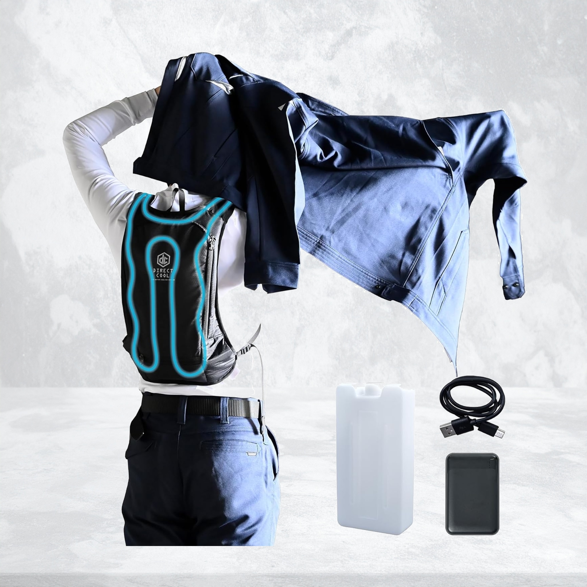 山善 水冷服 2026年モデル 水冷服 ベスト 冷水服 DIRECTCOOL プロ ダイレクトクール 5000mAhバッテリー付き 作業着 熱中症対策 冷却ベスト アイスベスト DC-B04SE(B)